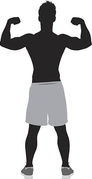 Muscle Man Silhouettes Flexing And Posing Stock Photos Pictures