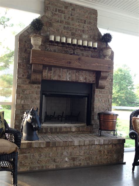 Back Porch Fireplace Love The Candles On The Mantle Porch Fireplace Outdoor Fireplace Decor