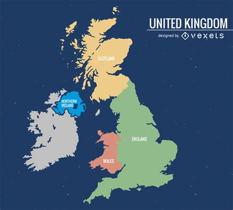 Mapa De Reino Unido Con Capitales Y Paises