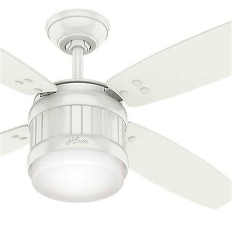 Hunter Fan 52 Inch Fresh White Outdoor Ceiling Fan With Led Light And