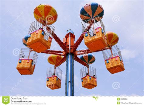 Colorful Special Carousel At Theme Amusement Park Editorial Photo