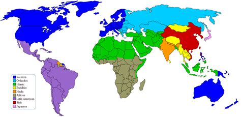 A World Map Of Major Civilizations According To The Political