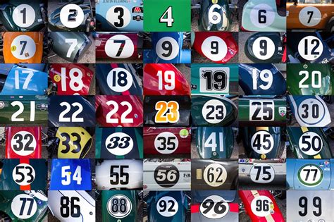 50 Hr Classic Race Car Numbers Graphics Creative Market