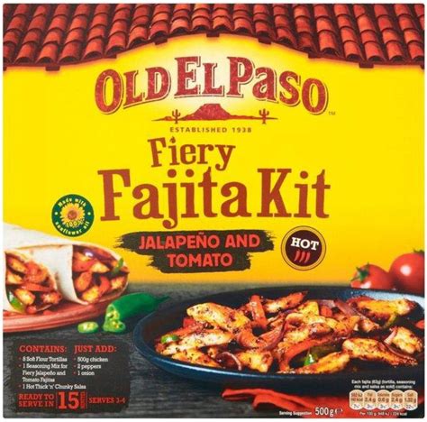 Old El Paso Fiery Fajita Kit Jalapeno And Tomato 500g Approved Food