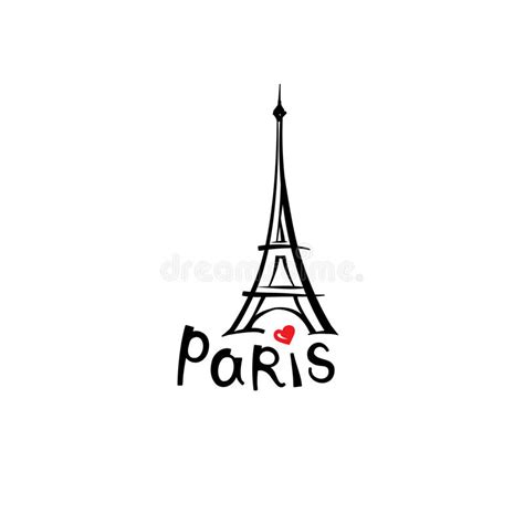 Paris Eiffel Tower Illustration Set Love Paris Frame Vintage