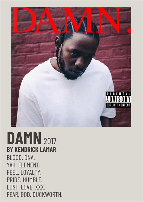 Kendrick Lamar Damn 2017 Alternative Minimalist Polaroid Poster