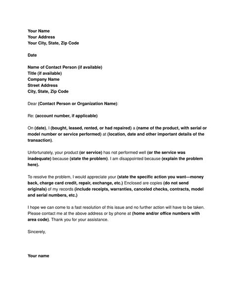 Complaint Letter Sample Download Free Business Letter Templates And Forms