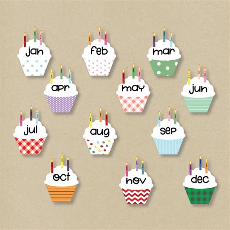Classroom Birthday Display Cupcake Birthday Board Bulletin Etsy Australia