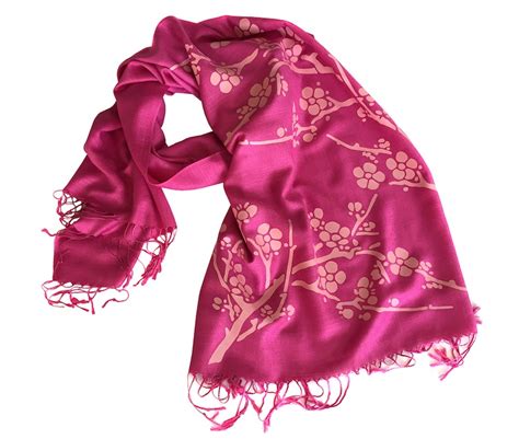 Cherry Blossom Scarf Bamboo Shawl Wrap Cover Up Japanese Etsy