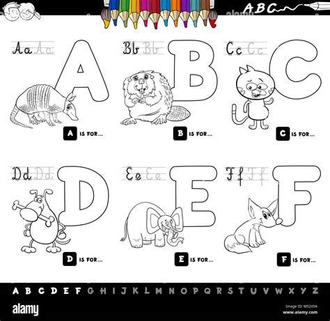 Dibujos Animados Educativos Las Letras Del Abecedario Para Colorear