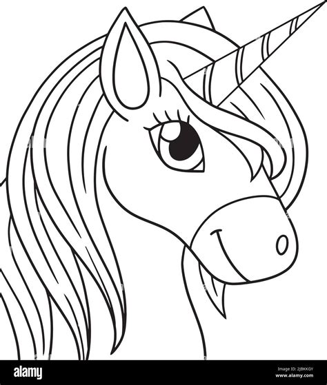 Unicorn Head Isolated Coloring Page For Kids Stock Vector Image And Art