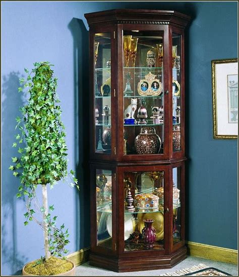 The Most Lovely Lighted Curio Corner Cabinet For Home Ornament Corner Curio Curio Cabinet