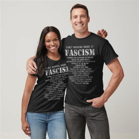 Early Warning Signs Of Fascism T Shirt Zazzle