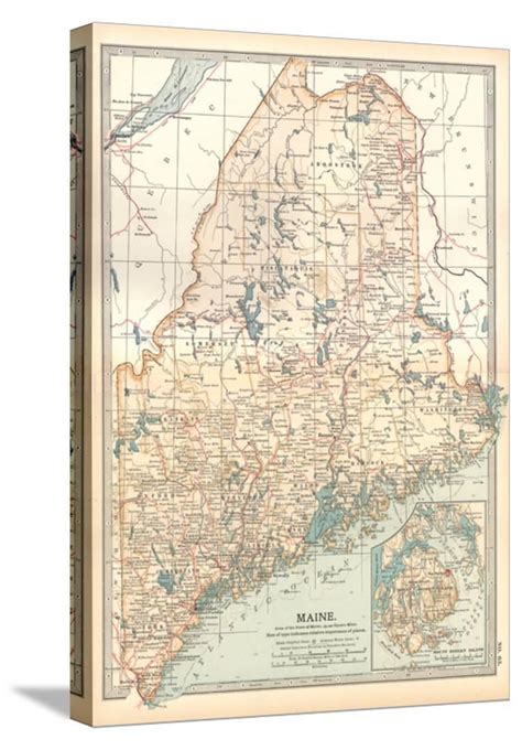 Laminated Map Large Detailed Roads And Highways Map Of Maine State
