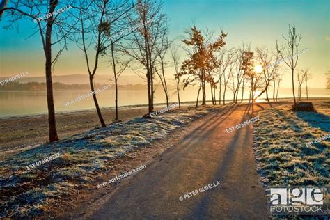 Chilly Morning Sunrise In Cald Winter Stock Photo Picture And Low