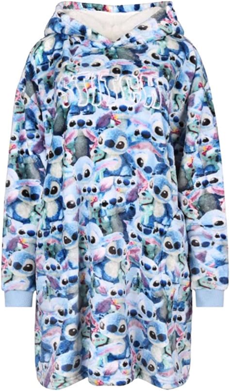 Stitch From The Film Lilo And Stitch Snuddie A Snuggly Oversized Hoodie With Pockets Size Xss