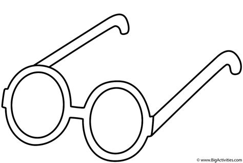 Glasses Coloring Page Clothing