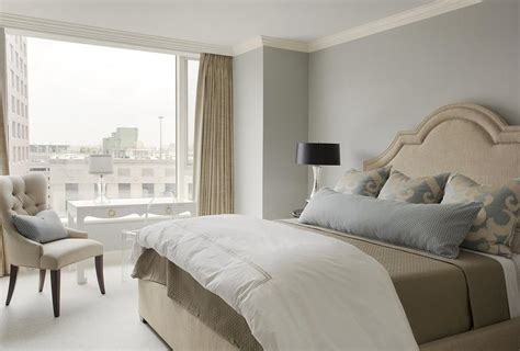 Blue And Beige Bedroom With Bungalow 5 Jacqui Desk Transitional Bedroom