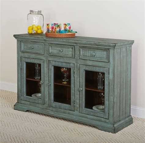 Rustic Collectibles Sideboard Distressed Blue By Largo Furniture