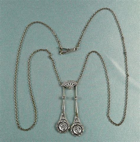 Extravagant Edwardian Negligee Diamond Pendant Necklace C 1910 From
