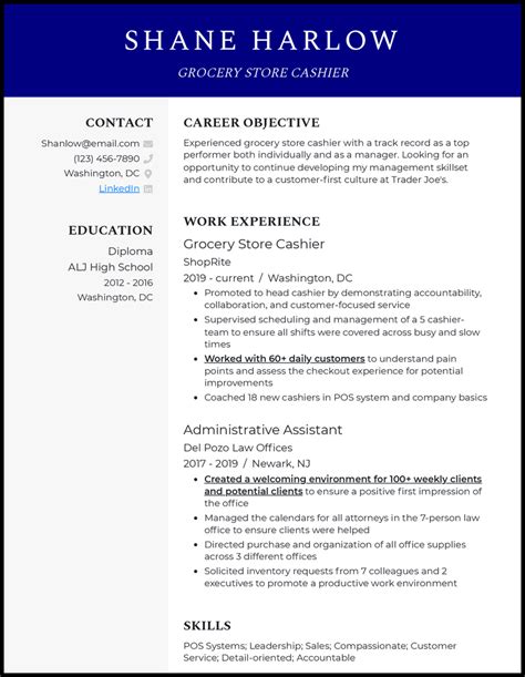 3 Grocery Store Cashier Resume Examples Working In 2024