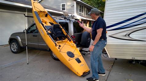 Hobie Pro Angler Kayak Roof Rack With A Rhino Side Loader Youtube