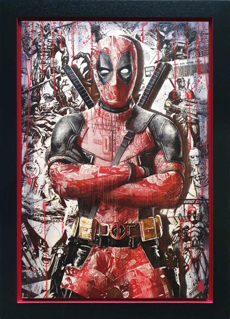 Comic On Deadpool By Rob Bishop Art On Wood Clk Art