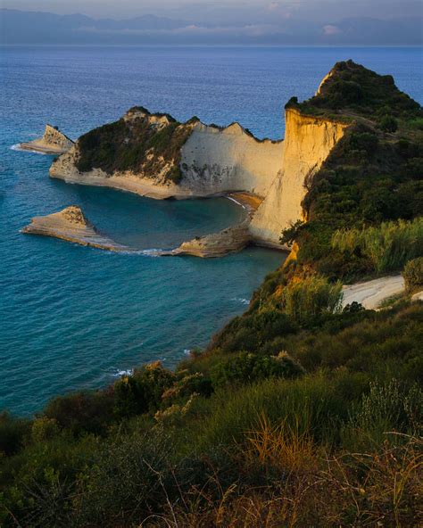 Sunset Light At Perulades Cliffs Corfu Island Greece