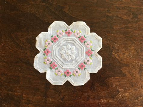 Vintage Swedish Embroidered Doily Placemat Doily Spring Decor