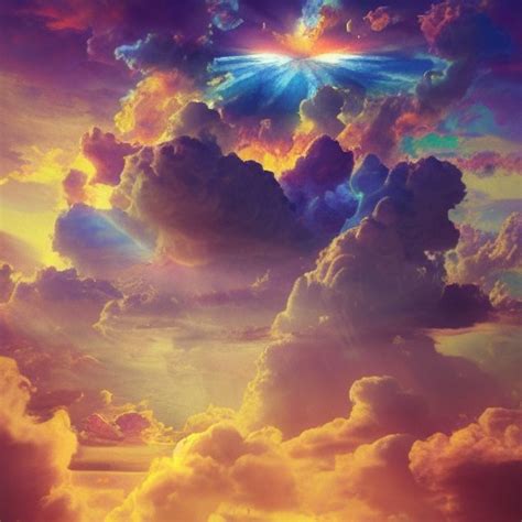 kingdom of heaven colorful clouds sunset seraphim heaven god arthub ai
