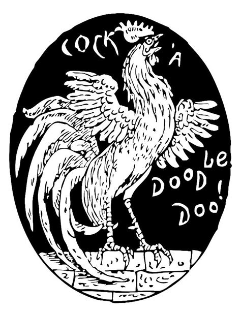 Vintage Cock A Doodle Doo Digital Art By Tom Hill