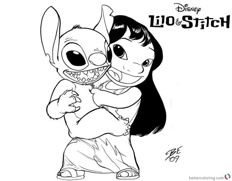 Lilo And Stitch Coloring Pages Characters By Bureiku Free Printable