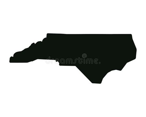 Us State Map North Carolina Silhouette Symbol Vector Illustration