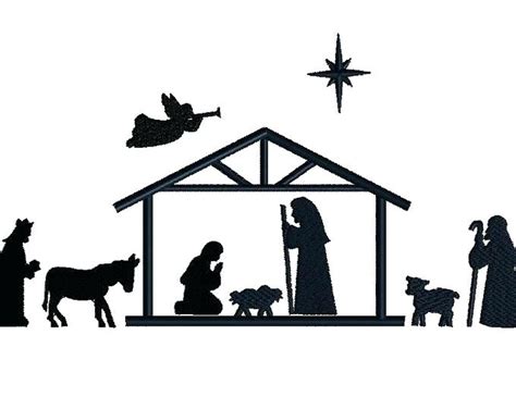 Nativity Scene Silhouette Vector At Collection Of