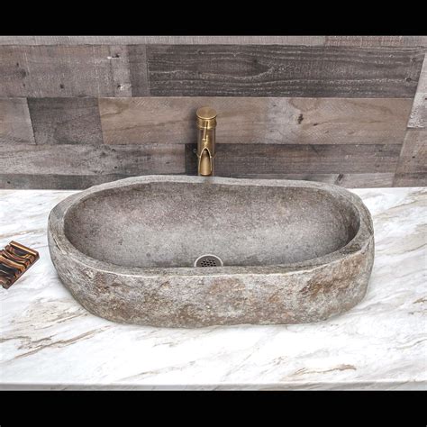 River Stone Vessel Sink Large Bathroom Fixtures Decora Loft