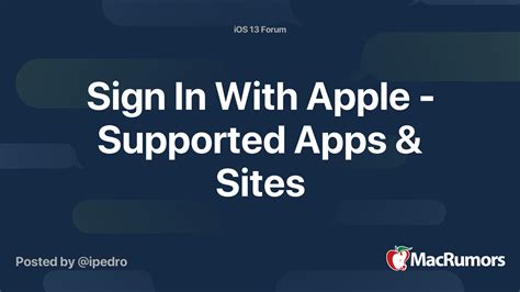 Sign In With Apple Supported Apps Macrumors Forums