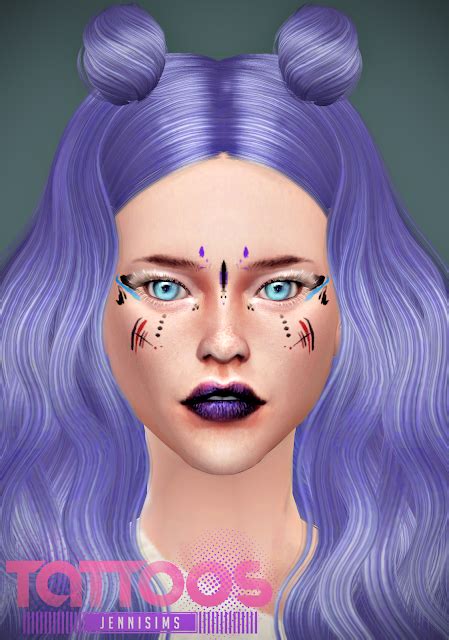 Jennisims Downloads Sims 4collectiontattooswoundedface Paint Male