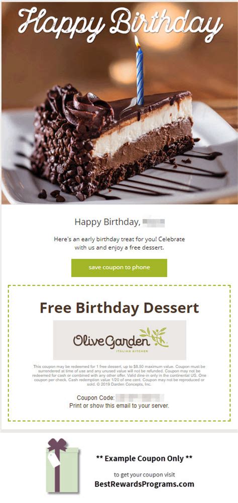 Olive Garden Free Birthday Food Best Rewards Programs