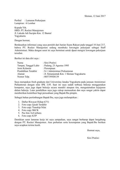 (Doc) Contoh Surat Lamaran Kerja Fresh Graduate Gratis!  Kompas Surat