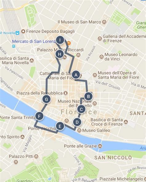 Florence Old And New Sightseeing Walking Tour Map And Other Great Ideas