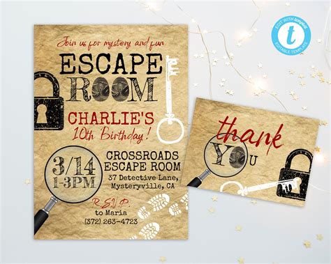 The game series offer the chance to try out the escape room phenomena in the comfort of your own home and are more suitable for smaller groups, or even solo play. Escape Room Birthday Invite, Escape Room Party Invitation ...