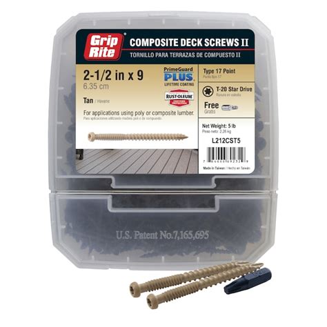 Grip Rite 9 X 2 12 In Composite Deck Screws 379 Per Box In The Deck