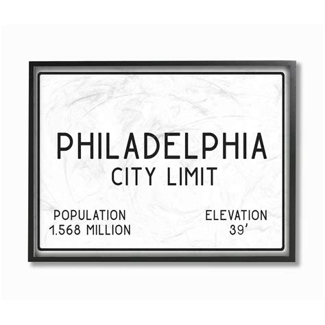 The Philadelphia City Limit Sign Is Shown In Black And White As Well