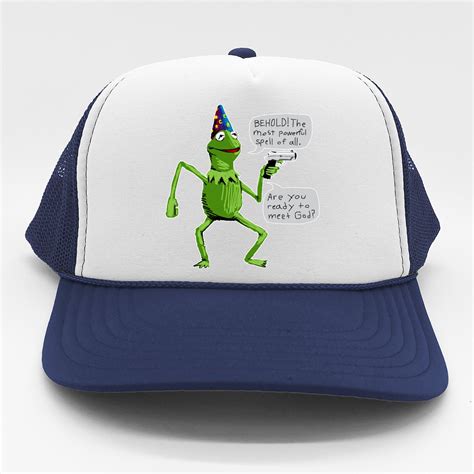 Funny Wizard Kermit Meme Trucker Hat Teeshirtpalace