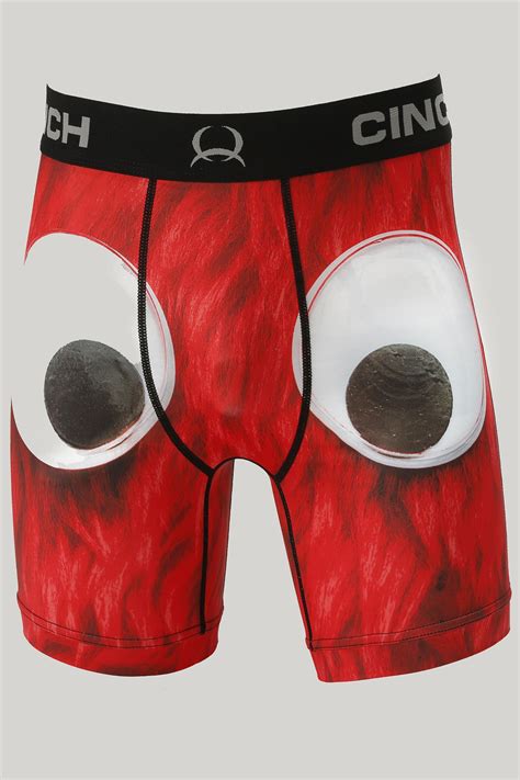 Cinch Jeans Mens 6 Monster Boxer Briefs Red
