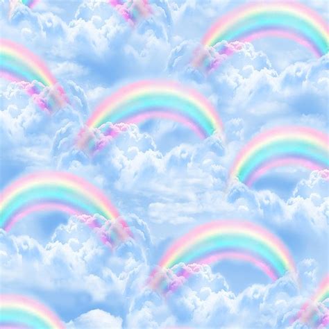 Clouds Rainbows Fabric Timeless Treasures Fabric Timeless Treasures Rainbow