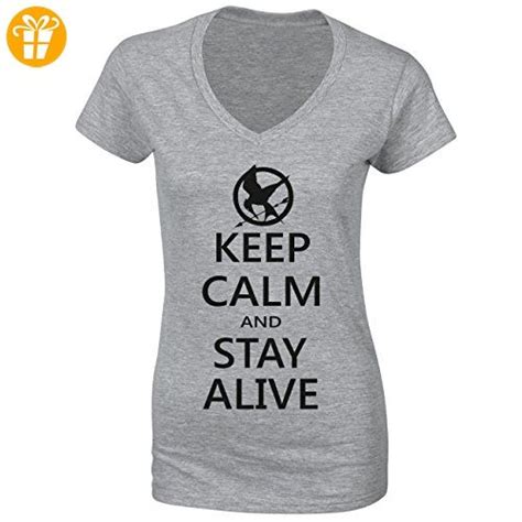 Keep Calm And Stay Alive Hunger Games Large Damen T Shirt Partner