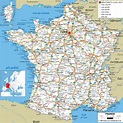 Large detailed road map of France with all cities and airports ...