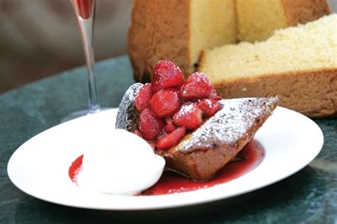 French Toast With Strawberries In Sparkling Ruby Syrup