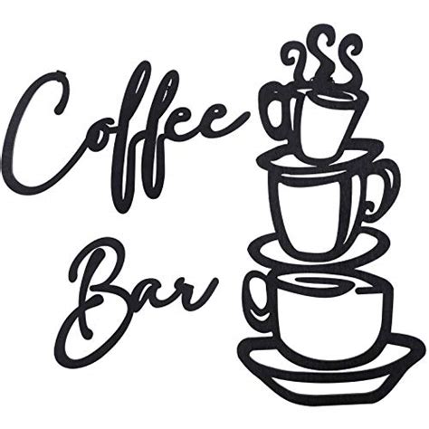 3 Pieces Coffee Bar Sign Coffee Bar Wall Sign Rustic Wooden Coffee Cup